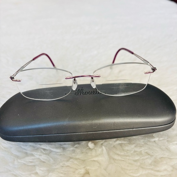 Silhouette Rimless Rose Gold/Burgundy 4299 40 6053 Eyeglasses Frame w/ Case - Picture 7 of 16
